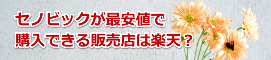 セノビックが最安値で購入できる販売店は楽天